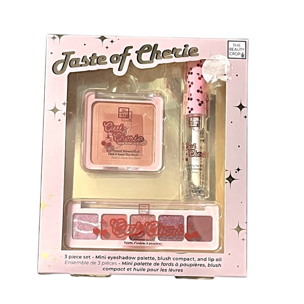 The Beauty Crop Taste of Cherie 3 Piece Set Eyeshadow, Blush & Lip Oil Set New